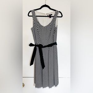 White House Black Market scoop neck dress with cloth ribbon